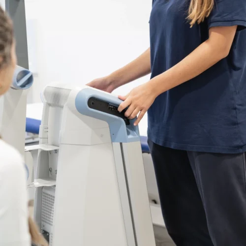 Seduta di riabilitazione del pavimento pelvico con fisioterapista